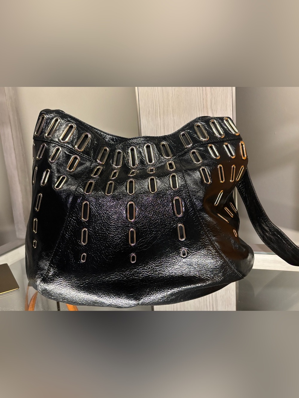 Jimmy Choo Dessy Grommet Shoulder Bag with COA - Picture 4 of 12